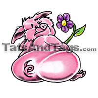 Pig Temporary Tattoo