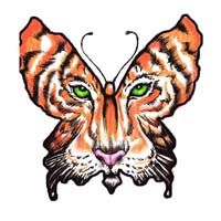 Tiger Faced Butterfly Temporary Tattoo