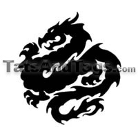 Black Dragon Temporary Tattoo