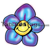 Blue Flower Temporary Tattoo