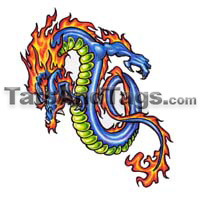 Blue Dragon Temporary Tattoo