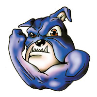 Blue Bulldog Temporary Tattoo