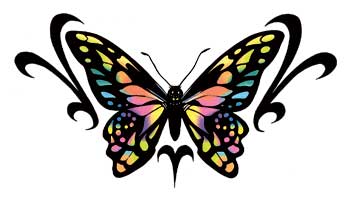 Tribal Butterfly Temporary Tattoo