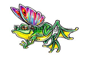 Flying Frog Temporary Tattoo