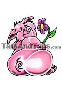 Pig Temporary Tattoo