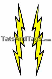 Lightening Bolts Temporary Tattoo