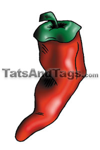Red Pepper Temporary Tattoo