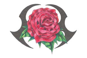 Tribal Rose Temporary Tattoo