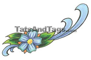 Blue Flower Temporary Tattoo