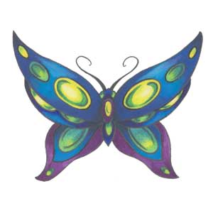 Blue Butterfly Temporary Tattoo