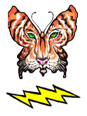 Tiger Faced Butterfly Temporary Tattoo