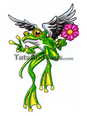 Peace Frog Temporary Tattoo