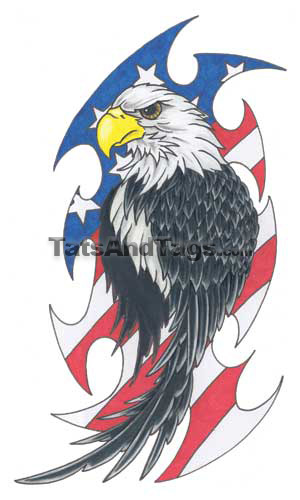 Eagle w/Flag Temporary Tattoo, Eagle