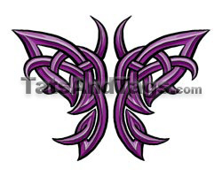 Celtic purple butterfly temporary tattoo