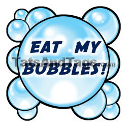 eat my bubbles swimming temporary tattoo