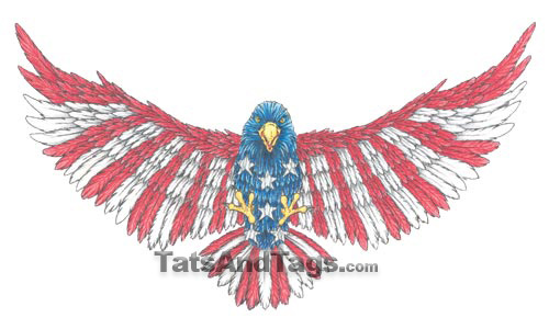 patriotic eagle temporary tattoo