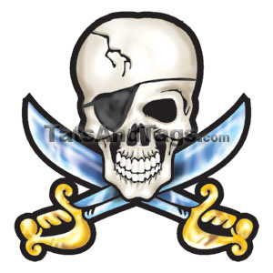 Pirate Skull Temporary Tattoo