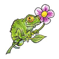 Lizard with Flowers temporary tattoo
