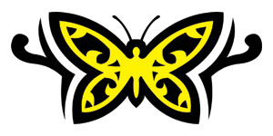 Yellow Butterfly  temporary tattoo