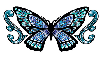 tribal butterfly  temporary tattoo