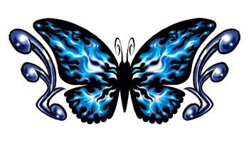 Hot butterfly temporary tattoo