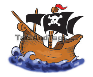 Pirate Ship Temporary Tattoo