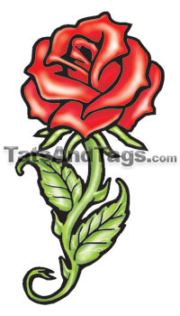 Red Rose Temporary Tattoo