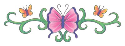 Tribal Butterfly Temporary Tattoo