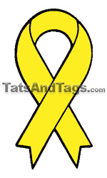 Yellow Ribbon  temporary tattoo