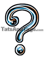 Question Mark Palm Temporary Tattoo