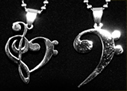 treble clef heart pendant