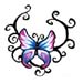 tribal butterfly temporary tatoo design