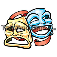 Theatre Masks Temporary Tattoo | Theatical Designs by Custom Tags