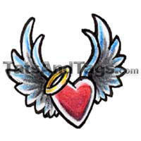 Flying Heart Vector  tattoo illustration Stock Vector  Adobe Stock